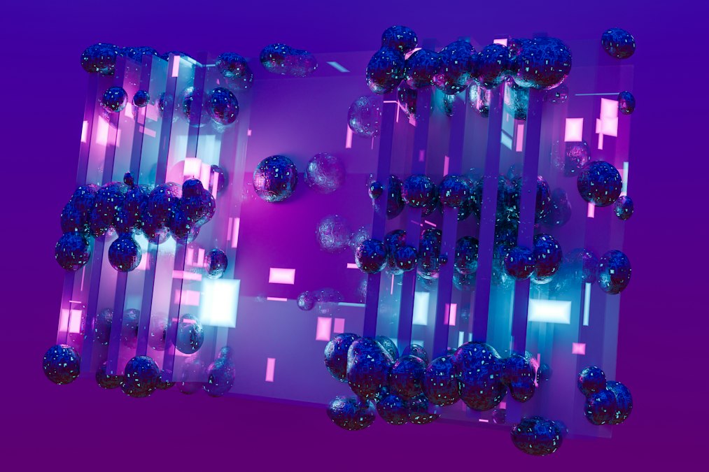 A picture of a purple and blue object